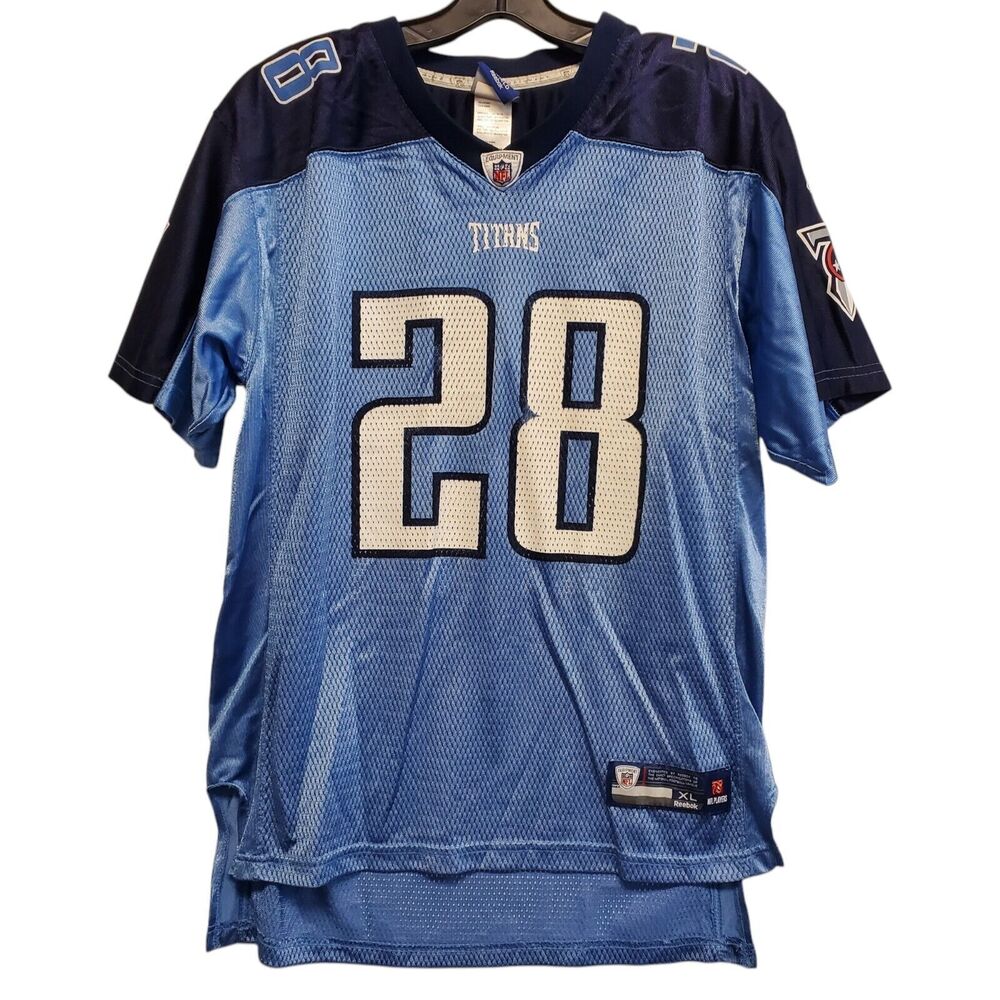 TENNESSEE TITANS  Jersey YOUTH XL Blue CHRIS JOHNSON #28 REEBOK NFL Football